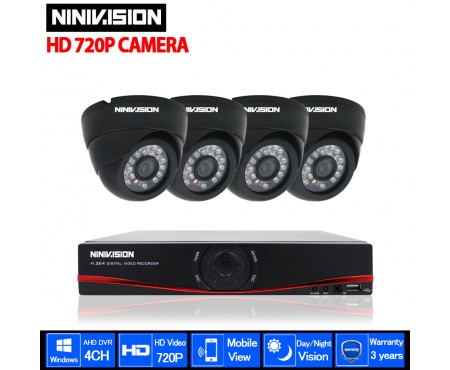 Ninivision Новый 4ch 1080n HD DVR 4 шт. HD 1.0mp 720 P Крытый камеры безопасности Видео Системы Н...