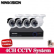 Ninivision 4ch CCTV Системы 1080 P HDMI AHD CCTV DVR 4 шт. 900tvl ИК Открытый безопасности Камера...
