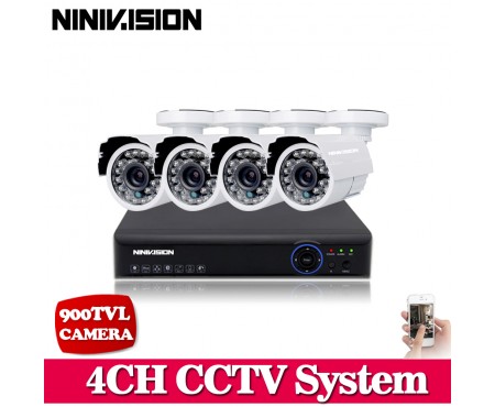 Ninivision 4ch CCTV Системы 1080 P HDMI AHD CCTV DVR 4 шт. 900tvl ИК Открытый безопасности Камера...