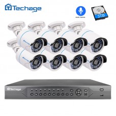 Techage 16CH 2MP 3MP 5MP PoE NVR CCTV Системы (8) 1080 P аудио записывать звук IP Камера P2P ONVI...