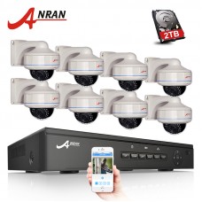 ANRAN 8CH Plug And Play POE NVR 8 шт. 1080 P HD камера Купол ИК ночного Vison CCTV Системы безопа...
