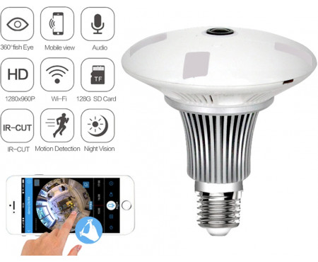 ZILNK 1080P HD Fisheye IP WiFi камера в виде лампочки
